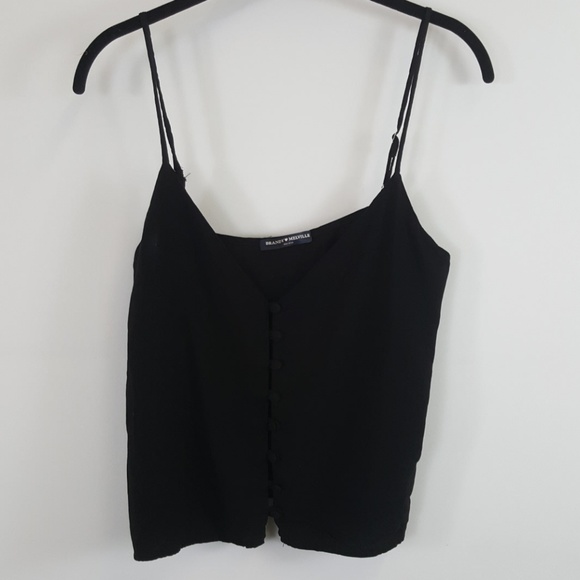 Brandy Melville Tops - Brandy Melville black button CROP TOP
